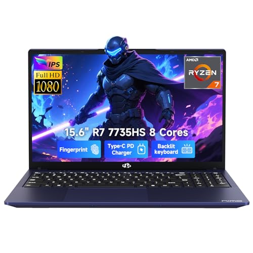 NIMO PORTÁTIL PARA JUEGOS DELGADO Y LIGERO PANTALLA FHD IPS DE 156 PULGADAS AMD R7 7735HS HASTA 475 GHZ BEAT I712650H - 1