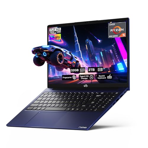 NIMO COMPUTADORA PORTÁTIL FHD IPS DE 156 PULGADAS AMD RYZEN 5 6600H 32 GB DDR5 RAM 2TB SSD BEAT R7 5700U 6 NÚCLEOS HASTA 45 GHZ - 1