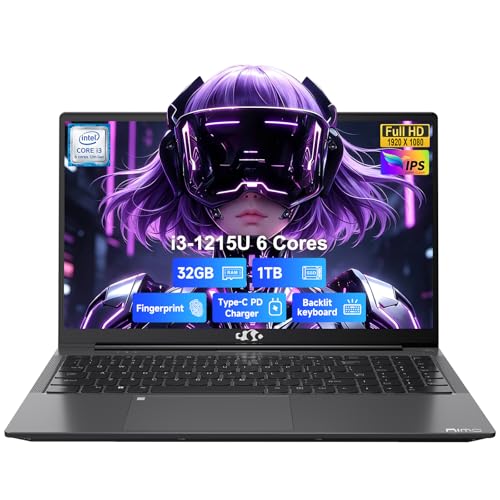 NIMO 156 IPS FHD LAPTOP 32GB RAM 1TB SSD INTEL I31215U BEAT R57520U 6 CORES UP TO 44GHZ STUDENT COMPUTER WITH 65W FAST PD 2 - 1
