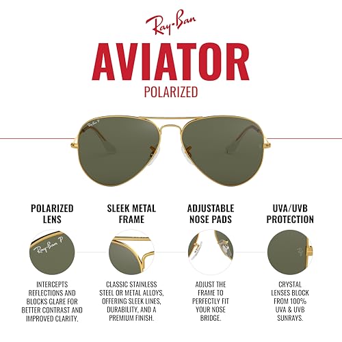 RAYBAN RB3025 CLASSIC POLARIZED AVIATOR SUNGLASSES - 3