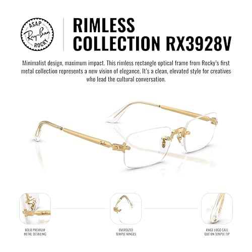 RAYBAN UNISEX AAP ROCKY RX3929V COLECCIÓN METAL CON CABLE OVAL GAFAS MARCOS - 3