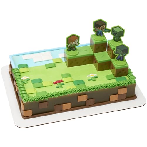 DECOSET MOBS BEWARE MINECRAFT CAKE TOPPER 6 PIEZAS APILABLES PARA DECORACIÓN DE TARTAS BLOQUES 3D ENTRELAZADOS - 1