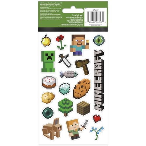 PEGATINA ESTÁNDAR MINECRAFT 4 HOJAS - 5