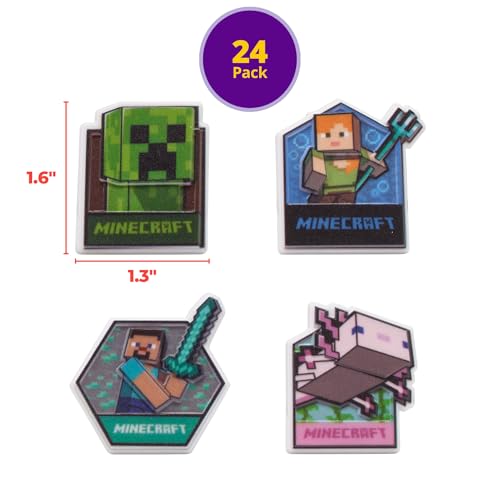 DECOPAC MINECRAFT LUSH FINDS RINGS DECORACIONES PARA CUPCAKES CON CREEPER ALEX STEVE Y AXOLOTL ADORNOS DE PASTEL 3D - 4