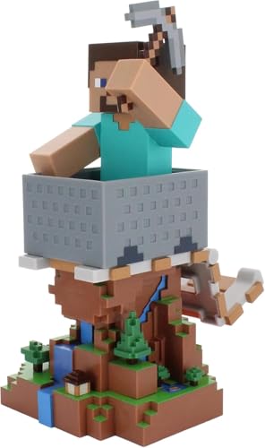 EXQUISITE GAMING MINECRAFT STEVE CABLE GUYS SOPORTE PARA CONTROLADOR Y SOPORTE PARA TELÉFONO 85 PULGADAS COLECCIONABLE - 1