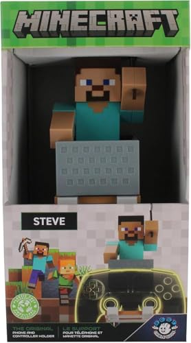 EXQUISITE GAMING MINECRAFT STEVE CABLE GUYS SOPORTE PARA CONTROLADOR Y SOPORTE PARA TELÉFONO 85 PULGADAS COLECCIONABLE - 4
