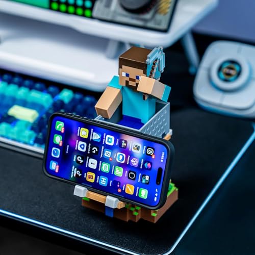 EXQUISITE GAMING MINECRAFT STEVE CABLE GUYS SOPORTE PARA CONTROLADOR Y SOPORTE PARA TELÉFONO 85 PULGADAS COLECCIONABLE - 7