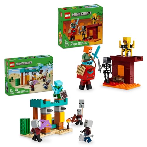 PAQUETE DE LEGO MINECRAFT LA PATRULLA DEL DESIERTO ILLAGER LA BATALLA DE LAVA DEL INFIERNO CONJUNTOS DE CONSTRUCCIÓN - 1