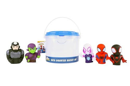 MARVEL SPIDEY Y SUS AMIGOS SET DE 5 JUGUETES DE BAÑO CON PULVERIZADOR JUGUETES DE BAÑO PARA BEBÉS Y NIÑOS PEQUEÑOS INCLUYE - 1