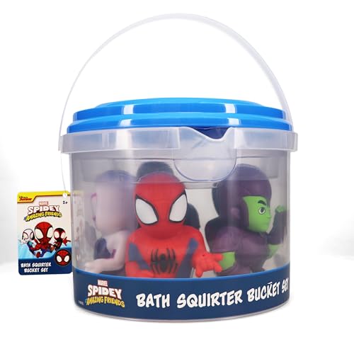 MARVEL SPIDEY Y SUS AMIGOS SET DE 5 JUGUETES DE BAÑO CON PULVERIZADOR JUGUETES DE BAÑO PARA BEBÉS Y NIÑOS PEQUEÑOS INCLUYE - 2