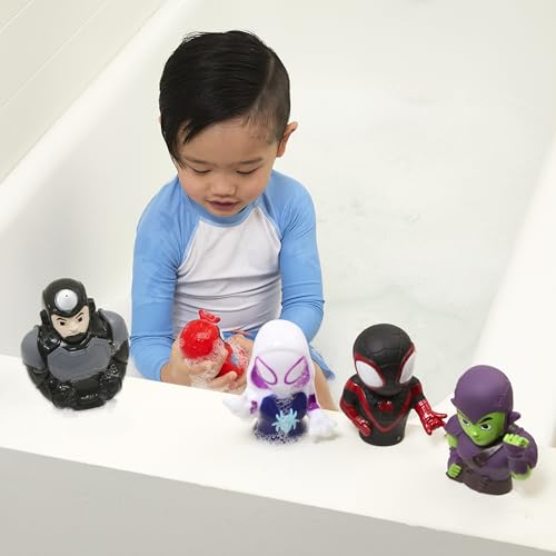 MARVEL SPIDEY Y SUS AMIGOS SET DE 5 JUGUETES DE BAÑO CON PULVERIZADOR JUGUETES DE BAÑO PARA BEBÉS Y NIÑOS PEQUEÑOS INCLUYE - 5