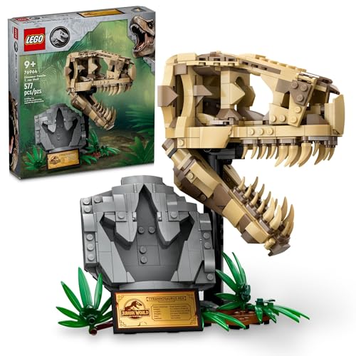 LEGO JURASSIC WORLD FÓSILES DE DINOSAURIOS CRÁNEO DE T REX JUGUETE DE CONSTRUCCIÓN DE DINOSAURIO PARA NIÑOS Y NIÑAS EDADES 9 - 1