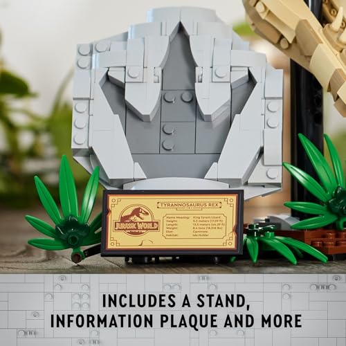 LEGO JURASSIC WORLD FÓSILES DE DINOSAURIOS CRÁNEO DE T REX JUGUETE DE CONSTRUCCIÓN DE DINOSAURIO PARA NIÑOS Y NIÑAS EDADES 9 - 4