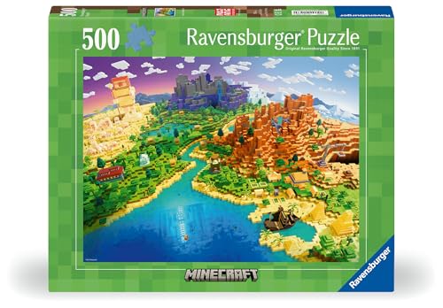 RAVENSBURGER MINECRAFT ROMPECABEZAS DE 500 PIEZAS CALIDAD PREMIUM FABRICADO EN EUROPA MATERIALES CERTIFICADOS FSC - 2