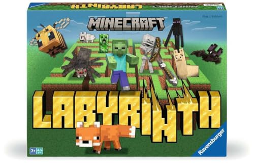 RAVENSBURGER 24684 MINECRAFT LABYRINTH EL JUEGO CLÁSICO PARA 24 JUGADORES MAYORES DE 7 AÑOS CON PERSONAJES Y OBJETOS - 1