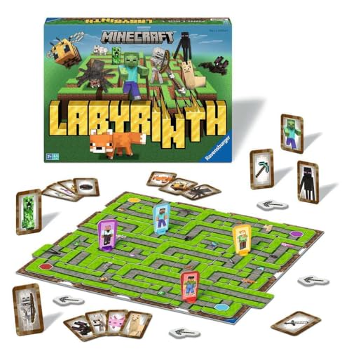 RAVENSBURGER 24684 MINECRAFT LABYRINTH EL JUEGO CLÁSICO PARA 24 JUGADORES MAYORES DE 7 AÑOS CON PERSONAJES Y OBJETOS - 3