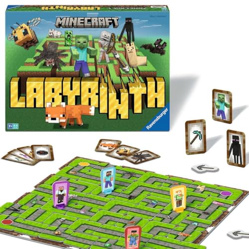 RAVENSBURGER 24684 MINECRAFT LABYRINTH EL JUEGO CLÁSICO PARA 24 JUGADORES MAYORES DE 7 AÑOS CON PERSONAJES Y OBJETOS - 4