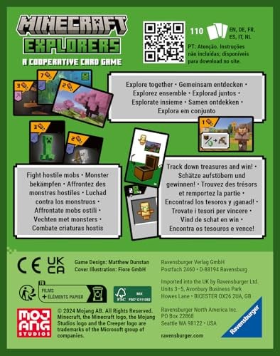 RAVENSBURGER 21580 MINECRAFT EXPLORERS JUEGO DE CARTAS COOPERATIVO PARA 24 PERSONAS DE 8 AÑOS EN ADELANTE - 3