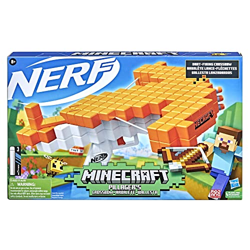BALLESTA DE DARDOS NERF MINECRAFT PILLAGER INCLUYE 3 DARDOS ELITE ACCIÓN REAL DE BALLESTA JUGUETES PARA NIÑOS Y NIÑAS DE 8 - 2