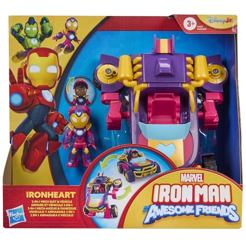 MARVEL IRON MAN AND HIS AWESOME FRIENDS IRONHEART 2 EN 1 MECH SUIT VEHICLE JUEGO DE FIGURA DE ACCIÓN Y VEHÍCULO DE JUGUETE - 2