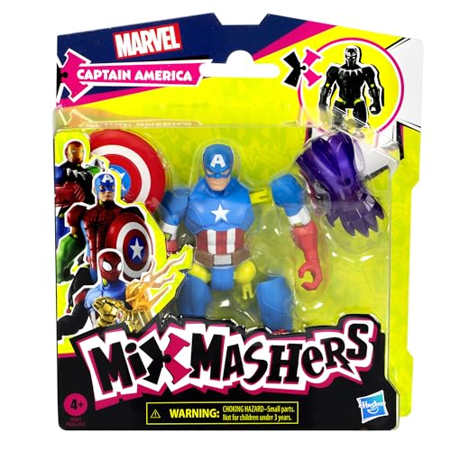 MARVEL MIXMASHERS CAPITÁN AMÉRICA FIGURA DE ACCIÓN PERSONALIZABLE DE LOS VENGADORES MIXANDMATCH ACCESORIOS JUGUETES - 2