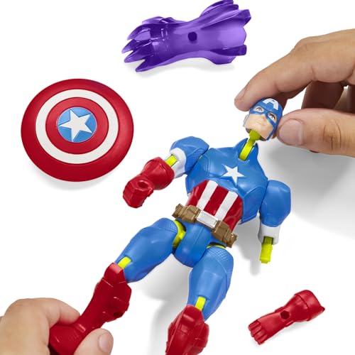 MARVEL MIXMASHERS CAPITÁN AMÉRICA FIGURA DE ACCIÓN PERSONALIZABLE DE LOS VENGADORES MIXANDMATCH ACCESORIOS JUGUETES - 4