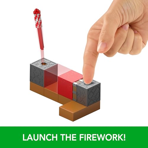 MATTEL MINECRAFT REDSTONE CHARGED SERIES FIGURA DE ACCIÓN Y ACCESORIOS JUEGO DE LANZADOR DE FUEGOS ARTIFICIALES DE PROTECTOR - 3