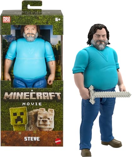 MATTEL MINECRAFT FIGURA DE ACCIÓN A GRAN ESCALA JUGUETE COLECCIONABLE DE STEVE DE 12 PULGADAS INSPIRADO EN UNA PELÍCULA - 1