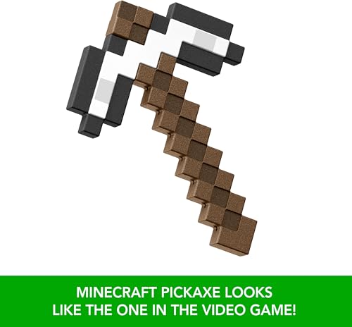 MATTEL MINECRAFT IRON PICKAXE BATTLE TOY ACCESORIO DE TAMAÑO INFANTIL PARA JUEGOS DE ROL Y DISFRACES INSPIRADO - 3