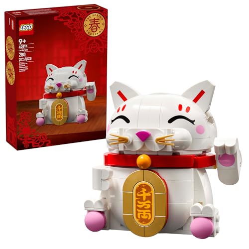 LEGO JUGUETE DE CONSTRUCCIÓN LUCKY CAT PARA NIÑAS Y NIÑOS GATO SONRIENTE CON FUNCIÓN DE PATA QUE SALUDA PARA NIÑOS A PARTIR - 1