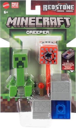 MATTEL MINECRAFT TOYS FIGURA DE ACCIÓN DE CREEPER CON ACCESORIO Y PIEZA DE CONSTRUCCIÓN REDSTONE JUEGO COLECCIONABLE - 6