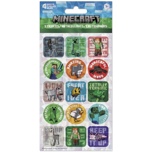 MINECRAFT CALCOMANÍAS EDUCATIVAS ESTÁNDAR 4 HOJAS - 4