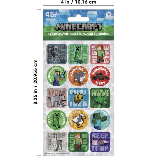 MINECRAFT CALCOMANÍAS EDUCATIVAS ESTÁNDAR 4 HOJAS - 6