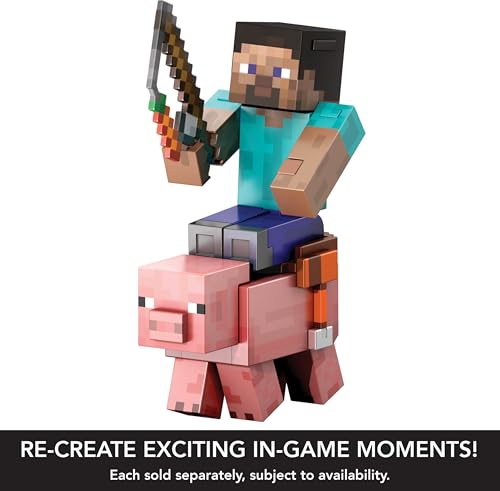 MATTEL MINECRAFT DIAMOND LEVEL PIG FIGURA DE ACCIÓN CON 4 ACCESORIOS JUEGO COLECCIONABLE EN ESCALA DE 55 PULGADAS CON DISEÑO - 5
