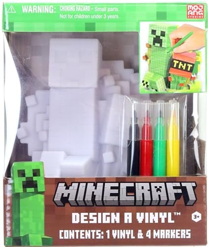 MINECRAFT DISEÑO DE VINILO DIY PARA COLOREAR Y MANUALIDADES PARA NIÑOS CON MARCADORES LAVABLES DECORA TU PROPIA FIGURA - 2