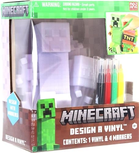 MINECRAFT DISEÑO DE VINILO DIY PARA COLOREAR Y MANUALIDADES PARA NIÑOS CON MARCADORES LAVABLES DECORA TU PROPIA FIGURA - 3
