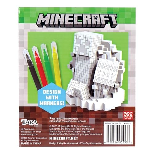 MINECRAFT DISEÑO DE VINILO DIY PARA COLOREAR Y MANUALIDADES PARA NIÑOS CON MARCADORES LAVABLES DECORA TU PROPIA FIGURA - 4