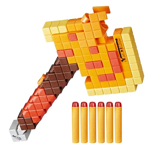 NERF MINECRAFT FIREBRAND HACHA QUE DISPARA DARDOS 6 DARDOS DE ESPUMA NERF ELITE DISEÑO INSPIRADO EN EL HACHA DE MINECRAFT - 1