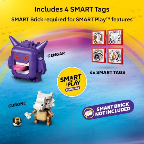 LEGO POKÉMON SMART PLAY CUBONE AND GENGARS SPOOKY SHOWDOWN SET COMPATIBLE CON 4 ETIQUETAS INTELIGENTES Y 2 FIGURAS POKÉMON - 4