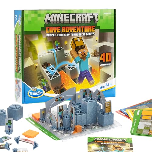 THINKFUN MINECRAFT CAVE ADVENTURE JUEGO DE ESTRATEGIA Y ROMPECABEZAS SIN PANTALLA 40 DESAFÍOS LÓGICOS A PARTIR DE 8 AÑOS - 1