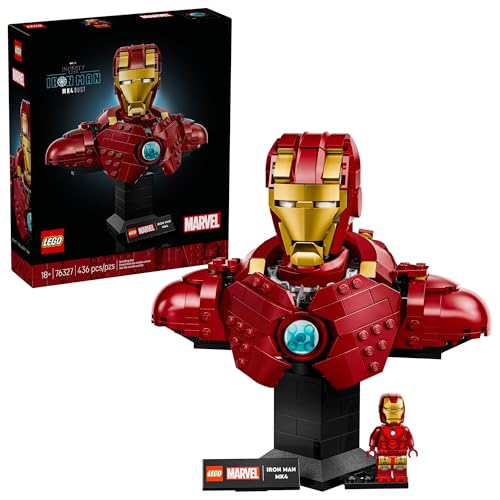 LEGO MARVEL IRON MAN MK4 BUST KIT DE CONSTRUCCIÓN PARA ADULTOS A PARTIR DE 18 AÑOS INCLUYE MINIFIGURA DE IRON MAN MODELO - 1