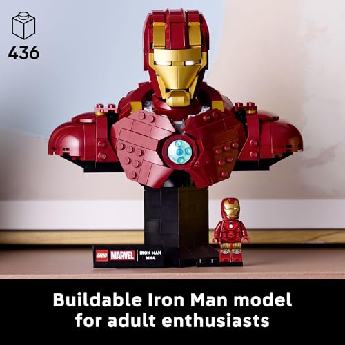 LEGO MARVEL IRON MAN MK4 BUST KIT DE CONSTRUCCIÓN PARA ADULTOS A PARTIR DE 18 AÑOS INCLUYE MINIFIGURA DE IRON MAN MODELO - 2