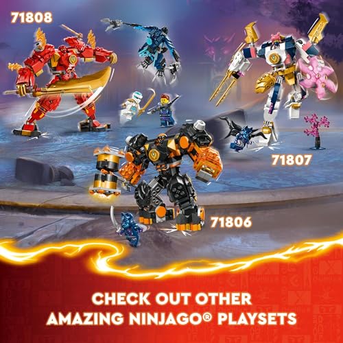 LEGO NINJAGO FIGURA DE ACCIÓN MECH DE KAI ELEMENTAL FIRE FIGURA NINJA ROJA PERSONALIZABLE MÁS MINIFIGURAS DE KAI Y ZANE - 6