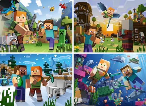 RAVENSBURGER MINECRAFT PAQUETE JUMBO DE ROMPECABEZAS DE 4 X 100 PIEZAS - 2