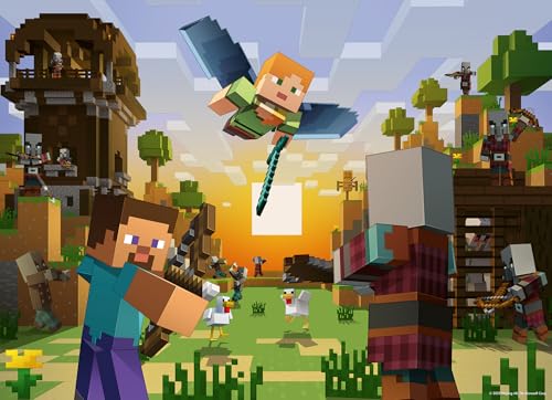 RAVENSBURGER MINECRAFT PAQUETE JUMBO DE ROMPECABEZAS DE 4 X 100 PIEZAS - 4