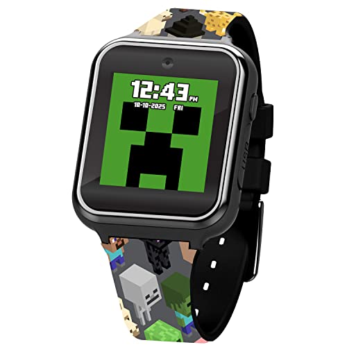 MINECRAFT RELOJ INTELIGENTE LED INTERACTIVO CON TEMÁTICA DE JUEGOS PARA NIÑOS 10 CARAS INTERCAMBIABLES CONTADOR DE PASOS - 1
