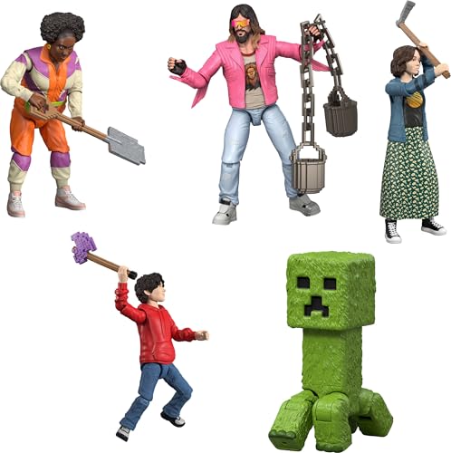 MATTEL MINECRAFT ULTIMATE MOVIE PACK CON 8 FIGURAS DE ACCIÓN Y 8 ACCESORIOS INCLUYENDO STEVE CREEPER DE 4 PULGADAS JUEGO - 5