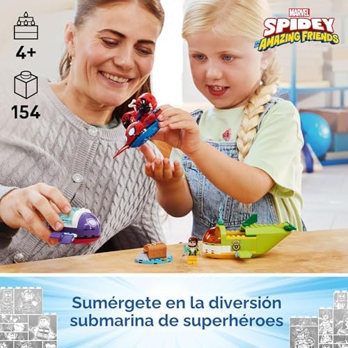 LEGO MARVEL SPIDEY Y SUS INCREÍBLES AMIGOS SPIDEY: VEHÍCULOS SUBACUÁTICOS JUGUETE DE CONSTRUCCIÓN PARA NIÑOS - SET DE JUEGO - 7
