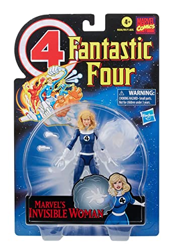 MARVEL LEGENDS SERIES RETRO FANTASTIC FOUR MARVELS INVISIBLE WOMAN FIGURA DE ACCIÓN DE 6 PULGADAS JUGUETE INCLUYE 3 - 3