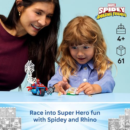 LEGO MARVEL SPIDEY Y SUS INCREÍBLES AMIGOS SPIDEY EN SU MOTOCICLETA CONTRA RINOCERONTE JUGUETE DE CONSTRUCCIÓN PARA NIÑOS - 2